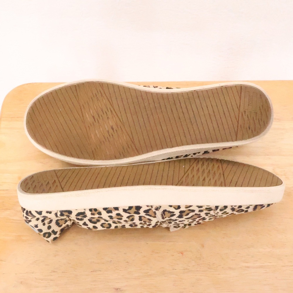TOMS Alpargata Leopard Print Slip On Sneakers Womens Size 12 Tan Animal Canvas - Picture 7 of 9